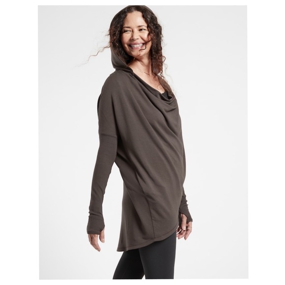 Athleta Tops - Athleta Purana Wrap Sweatshirt // Walnut Brown